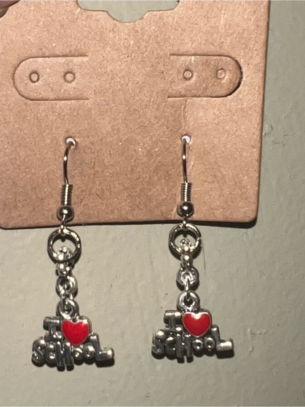 'I ♥ School' Dangle Earrings